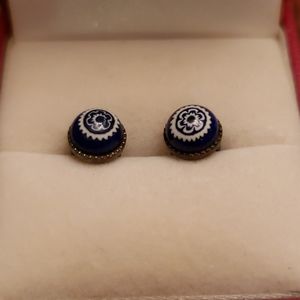 Cute Blue Enamel Studs